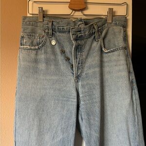 Agolde High Waisted Criss Cross Straight Jean